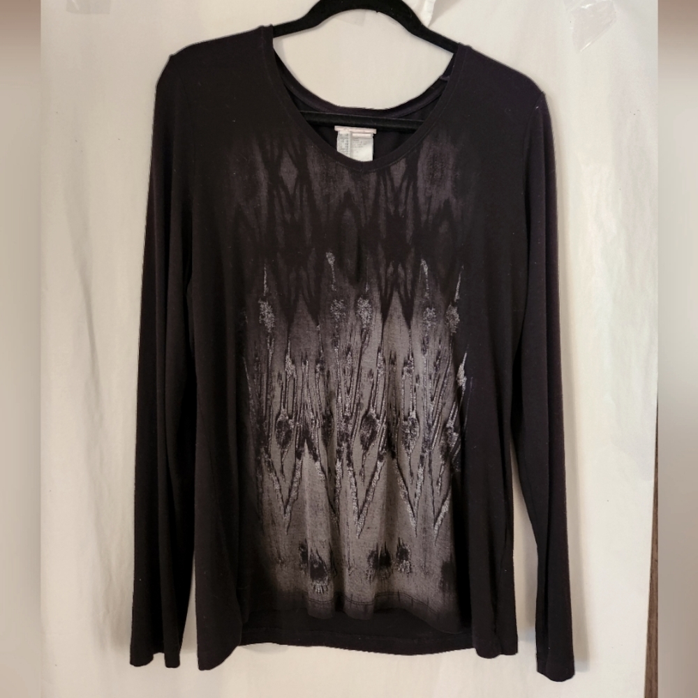 Laurel Long Sleeved Shirt Black & Silver/Grey